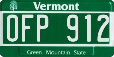 VT license plate OFP912