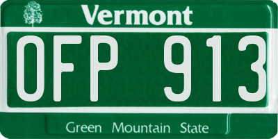 VT license plate OFP913