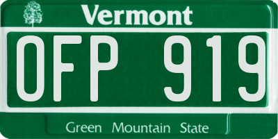 VT license plate OFP919