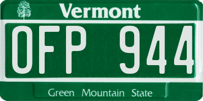 VT license plate OFP944