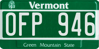 VT license plate OFP946