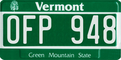 VT license plate OFP948