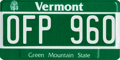 VT license plate OFP960