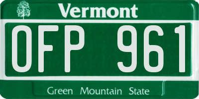 VT license plate OFP961