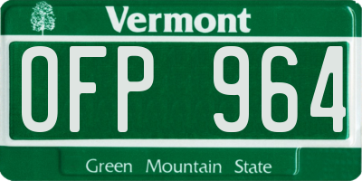 VT license plate OFP964
