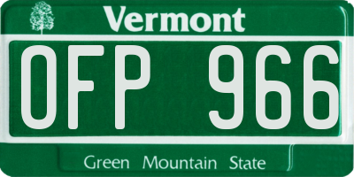 VT license plate OFP966