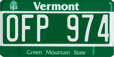 VT license plate OFP974