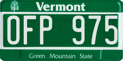 VT license plate OFP975