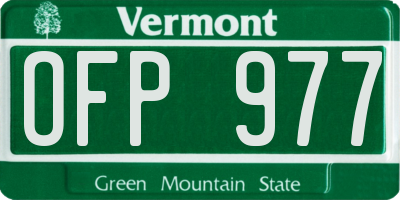VT license plate OFP977