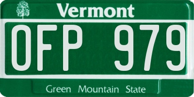 VT license plate OFP979