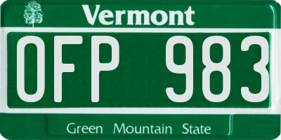 VT license plate OFP983