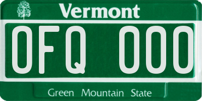 VT license plate OFQ000