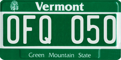 VT license plate OFQ050