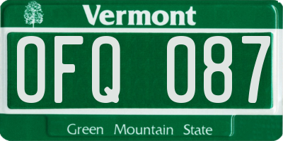 VT license plate OFQ087