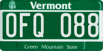 VT license plate OFQ088