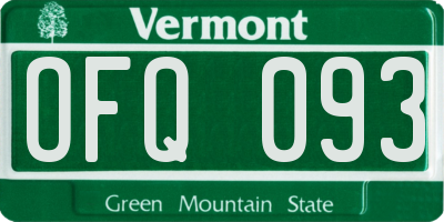 VT license plate OFQ093