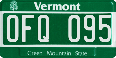 VT license plate OFQ095