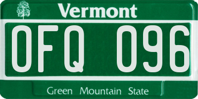 VT license plate OFQ096