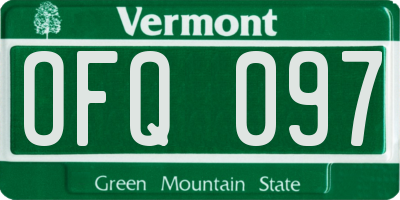 VT license plate OFQ097