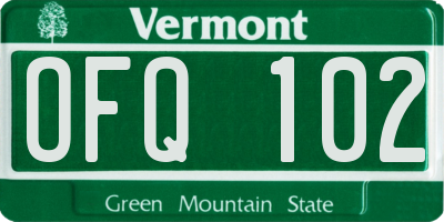 VT license plate OFQ102