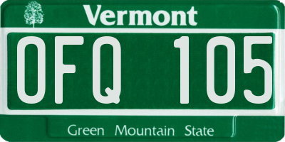 VT license plate OFQ105