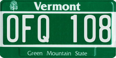 VT license plate OFQ108