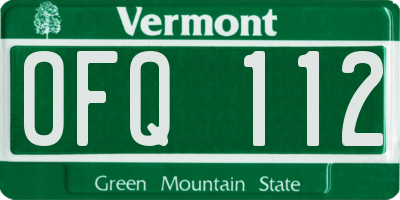 VT license plate OFQ112