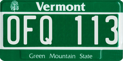 VT license plate OFQ113