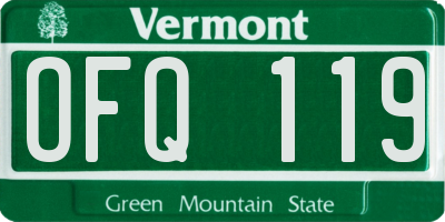 VT license plate OFQ119