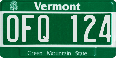 VT license plate OFQ124