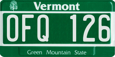 VT license plate OFQ126