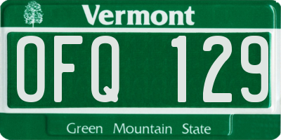 VT license plate OFQ129
