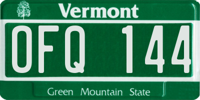VT license plate OFQ144