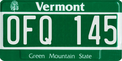 VT license plate OFQ145