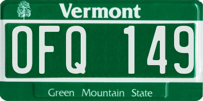 VT license plate OFQ149