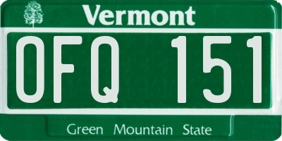 VT license plate OFQ151