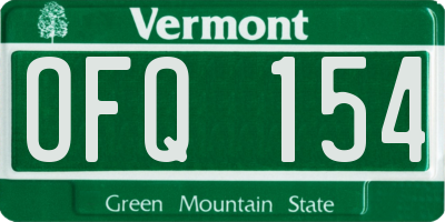 VT license plate OFQ154