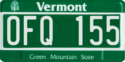 VT license plate OFQ155