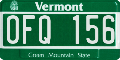 VT license plate OFQ156