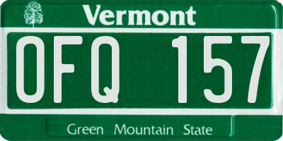 VT license plate OFQ157