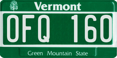 VT license plate OFQ160
