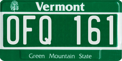 VT license plate OFQ161