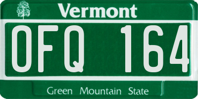 VT license plate OFQ164