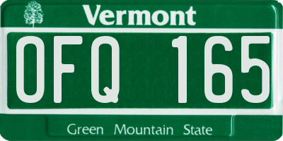 VT license plate OFQ165