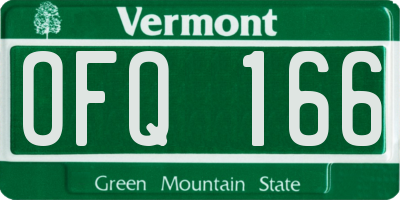 VT license plate OFQ166