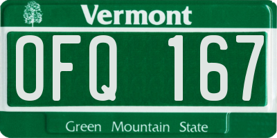 VT license plate OFQ167