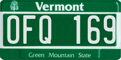 VT license plate OFQ169