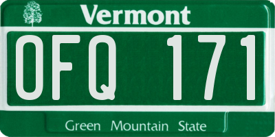VT license plate OFQ171