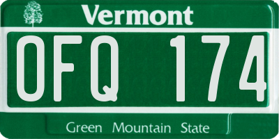 VT license plate OFQ174