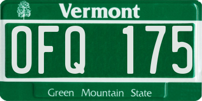 VT license plate OFQ175